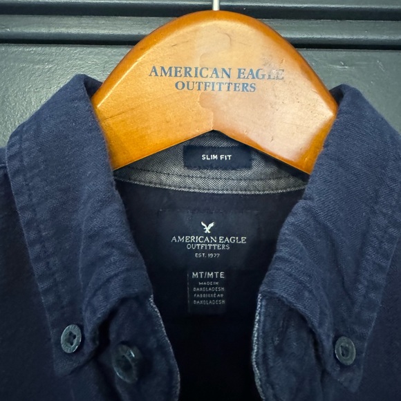 🦅 AE Color Block Long Sleeve Button Down Shirt - Picture 7 of 9